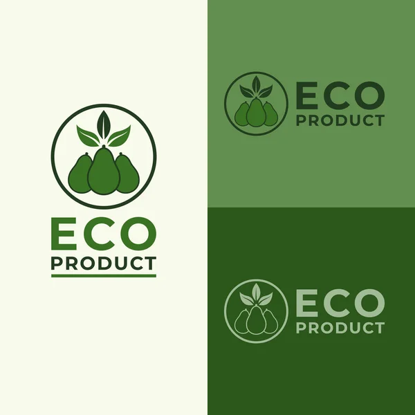Projekt Logo Wektora Produktu Ekologicznego Awokado Logotypie Okręgu Wzór Logo — Wektor stockowy