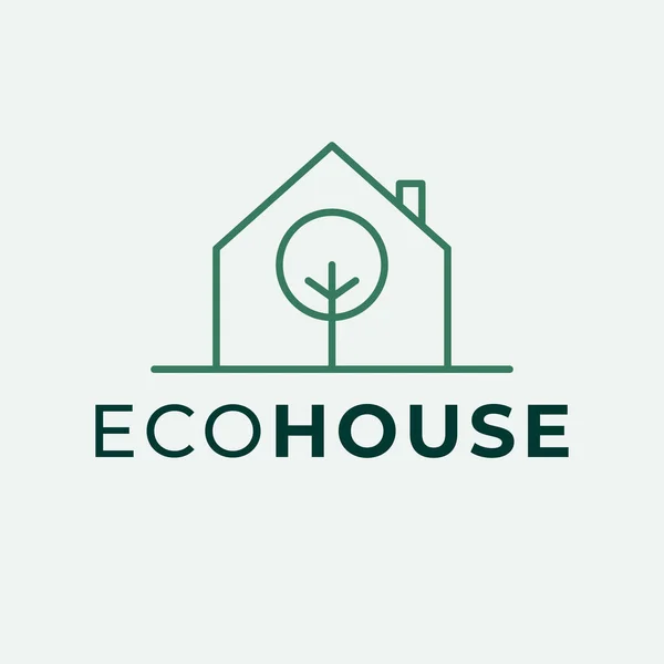 Дизайн Векторного Логотипа Экодома Дом Деревом Современный Логотип Шаблон Логотипа — стоковый вектор