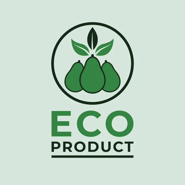 Эко Дизайн Векторного Логотипа Продукта Авокадо Логотипе Круга Шаблон Логотипа — стоковый вектор