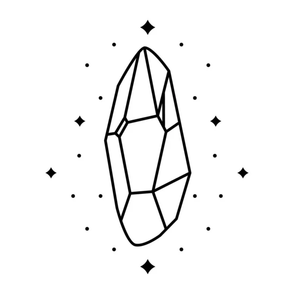 Kristallvektorsymbole Entwerfen Esoterische Kristalle Flaches Symbol — Stockvektor