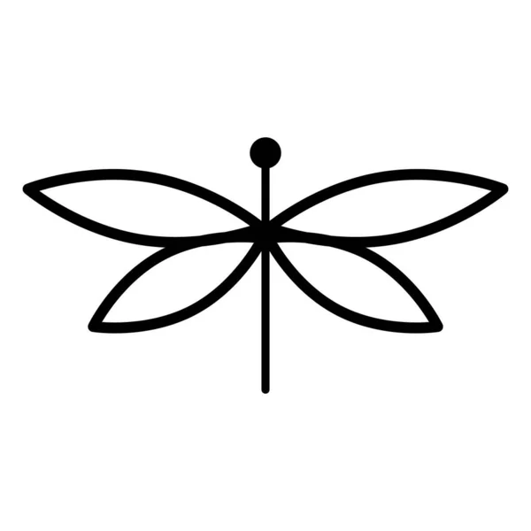 Insecte Libellule Conception Icône Vectorielle Simple Icône Plate — Image vectorielle