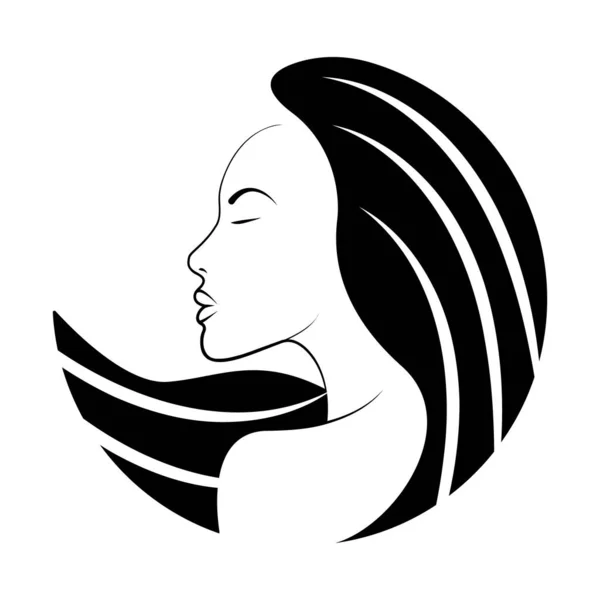 女性の顔ベクトルアイコンデザイン 美容業界のためのフラットアイコン — ストックベクタ