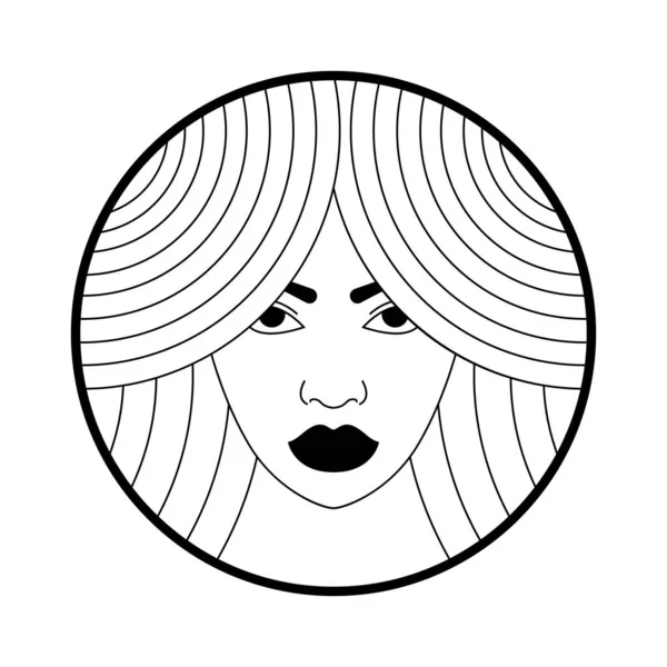美しい女性の肖像ベクトルのアイコンデザイン フラットアイコン — ストックベクタ