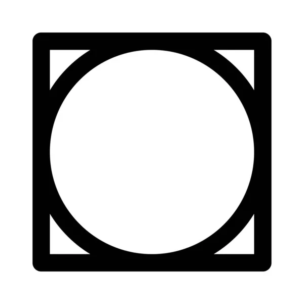 Kreisform Quadratischer Form Vektor Symbol Desin Geometrisches Flaches Symbol — Stockvektor