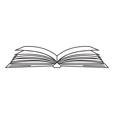 Gerçekçi açık kitap vektör ikonu tasarımı. Düz simge.