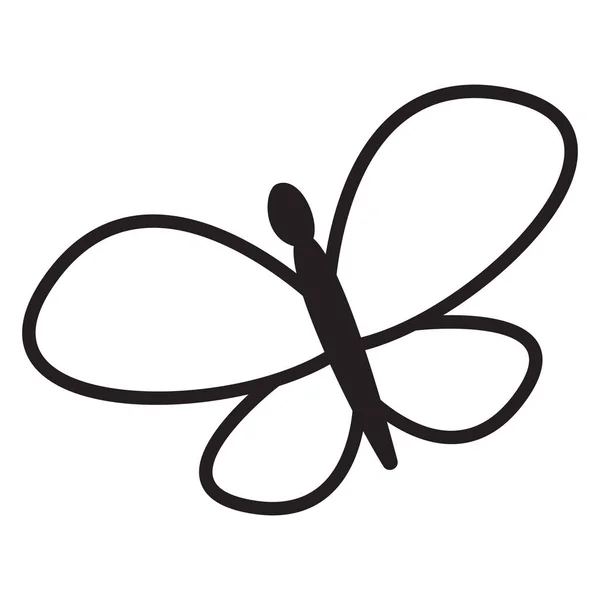Einfaches Design Der Schmetterlingsvektorsymbole Flache Ikone — Stockvektor