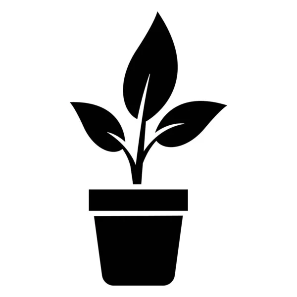 ポットベクトルアイコンデザインに植物 フラットアイコン — ストックベクタ