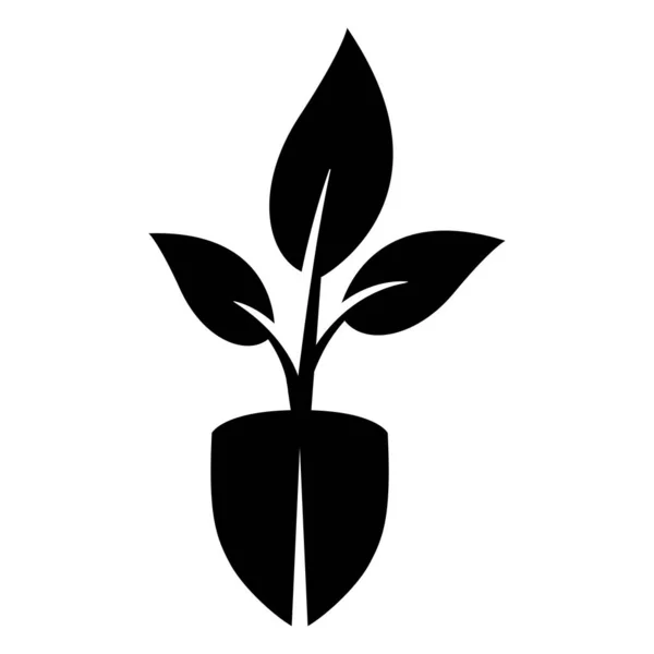 Schaufel Und Pflanzenvektor Icon Design Flache Ikone — Stockvektor