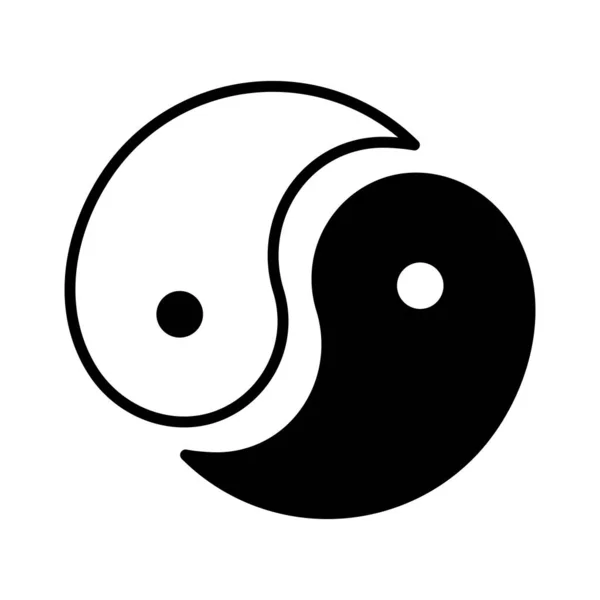 Yin Yang Símbolo Vetor Ícone Design Ícone Plano —  Vetores de Stock