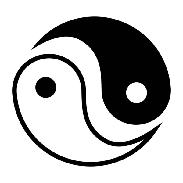 Ikona Wektora Symbolu Yin Yang Ikona Płaska — Wektor stockowy