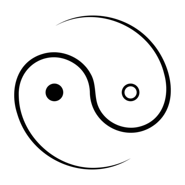 Design Icona Vettoriale Simbolo Yin Yang Icona Piatta — Vettoriale Stock