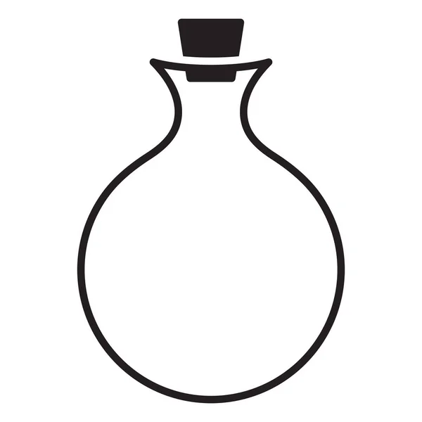 Eine Linie Kreis Kolben Vektor Icon Design Wissenschafts Ikone — Stockvektor