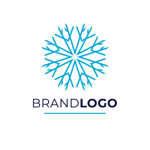 Σχεδιασμός Φορέα Λογότυπου Μάρκας Μπλε Λογότυπος Νιφάδας Χιονιού Μοντέρνο Πρότυπο — Διανυσματικό Αρχείο