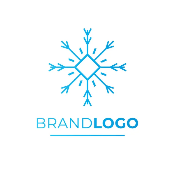 Σχεδιασμός Φορέα Λογότυπου Μάρκας Μπλε Λογότυπος Νιφάδας Χιονιού Μοντέρνο Πρότυπο — Διανυσματικό Αρχείο