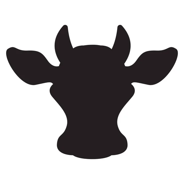 Projeto Ícone Vetor Cabeça Vaca Ícone Plano Animal Fazenda —  Vetores de Stock