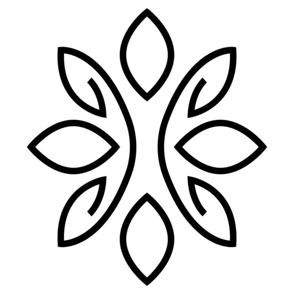 Conception Icône Vectorielle Florale Fleurs Feuilles Icône Plate — Image vectorielle