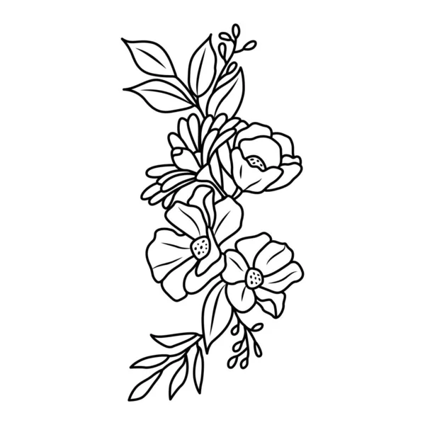 Desenho Ícone Vetorial Floral Flores Folhas Ícone Plano —  Vetores de Stock