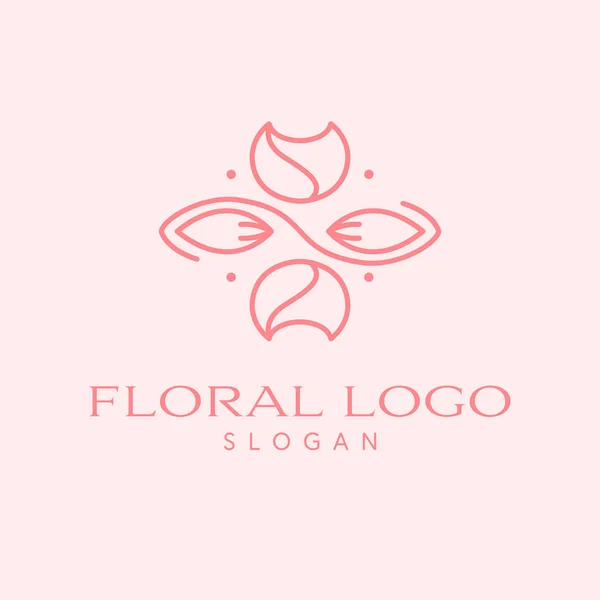 Σχεδιασμός Λογότυπου Floral Vector Λουλούδια Τουλίπας Και Φύλλα Έμβλημα Πρότυπο — Διανυσματικό Αρχείο