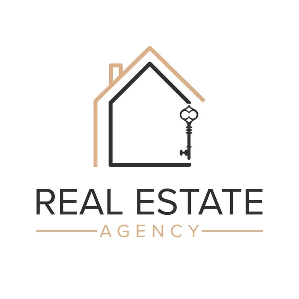 地产代理向量标识设计 房子和关键的标志类型 Realtor Logo Template — 图库矢量图片
