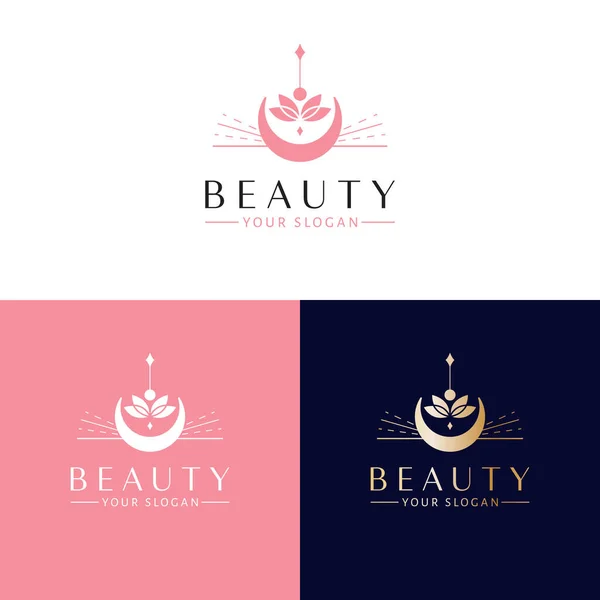 Beauty Vektor Logo Design Heilige Geometrie Und Lotusblumen Logo Esoterische — Stockvektor