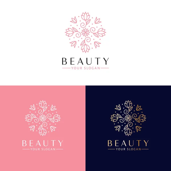 Дизайн Векторного Логотипу Краси Абстрактна Квіткова Емблема Шаблон Логотипу Краси — стоковий вектор
