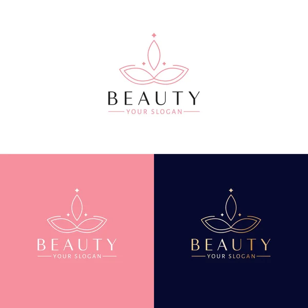 Beauty Vektor Logo Design Abstraktes Florales Emblem Logovorlage Für Schönheit — Stockvektor