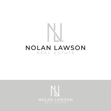 Nolan Lawson emlak vektör logosu tasarımı. N ve L harfleri logoti. Baş harfler NL logo şablonu.