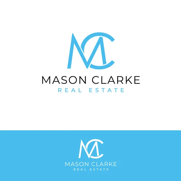 Logo Vettoriale Immobiliare Mason Clarke Lettere Logotipo Modello Logo Delle — Vettoriale Stock
