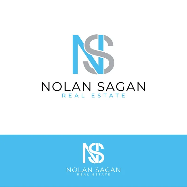 Nolan Sagan Progettazione Logo Vettoriale Immobiliare Lettere Logotipo Modello Logo — Vettoriale Stock