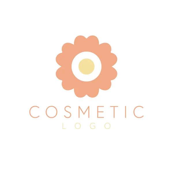 Cosmetic Floral Vector Logo Design Simple Flower Logotype Geometric Flower — Stock Vector