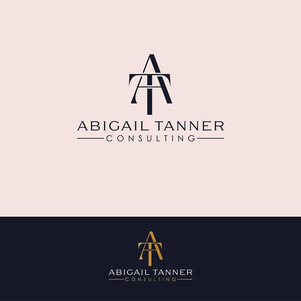 Abigail Tanner Consulting Vector Logo Ontwerp Initialen Logotype Letters Logo — Stockvector