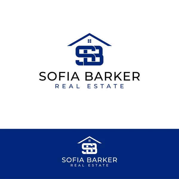 Projekt Logo Wektora Nieruchomości Sofii Barker Inicjały House Logotyp Litery — Wektor stockowy