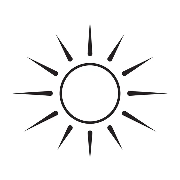光線ベクトルアイコンのデザインと日 太陽のフラットアイコン — ストックベクタ
