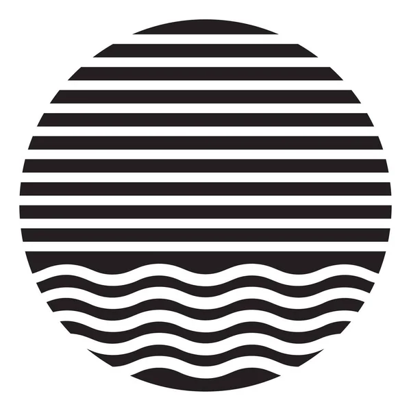 Векторний Дизайн Піктограм Сонця Хвиль Піктограма Дорожньої Площини — стоковий вектор