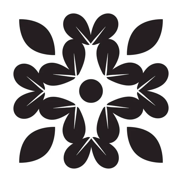Diseño Geométrico Simple Flor Vector Icono Naturaleza Icono Plano — Archivo Imágenes Vectoriales