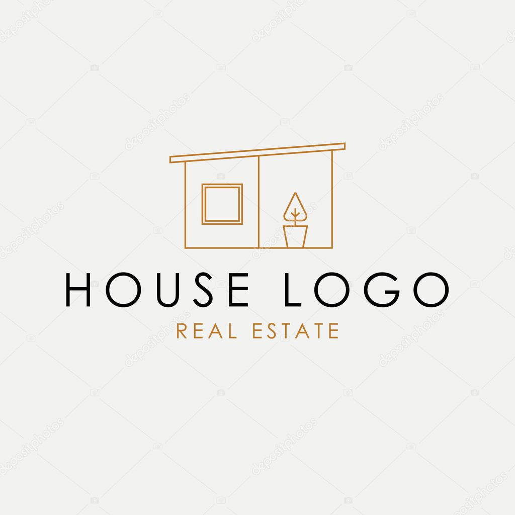 House real estate vector logo design. Abstract home logotype. Real estate business logo template.