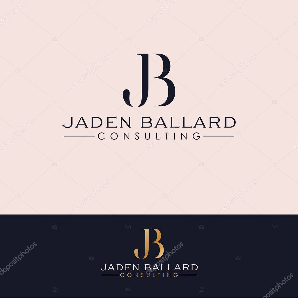 Jaden Ballard consulting vector logo design. Letters J and B logotype. Initials JB logo template.