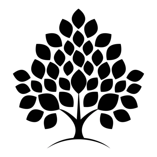 幾何学的なツリーベクトルアイコンのデザイン 自然のフラットアイコン — ストックベクタ