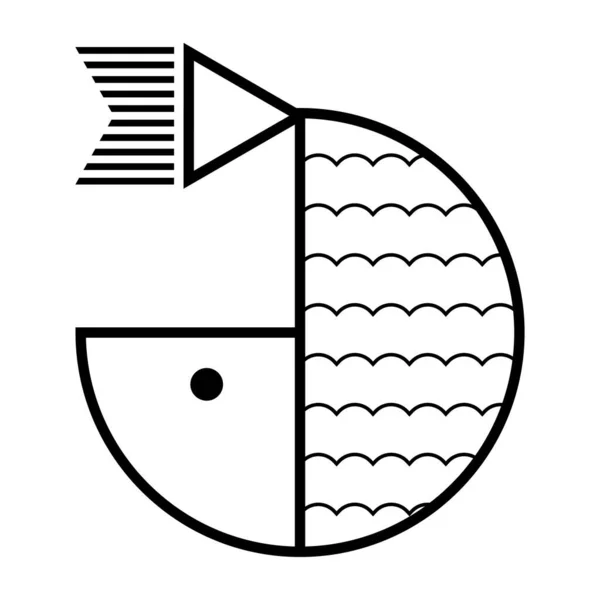 기하학적 물고기 아이콘 디자인을 추상화하 아이콘 — 스톡 벡터
