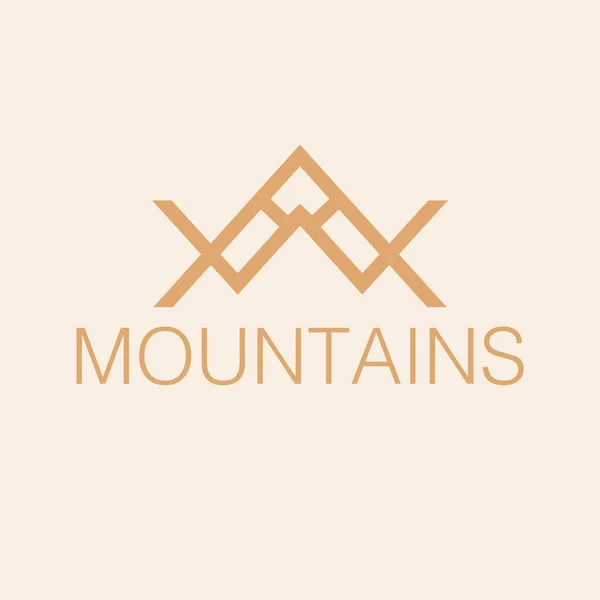 Montagnes Design Logo Vectoriel Logotype Abstrait Nature Modèle Logo Soleil — Image vectorielle