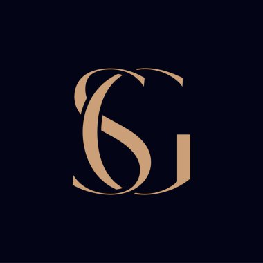 SG baş harfleri monogram konsepti. S ve G harflerinin logo tasarımı.