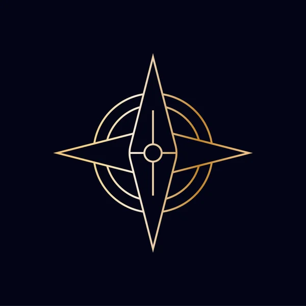 Конструкция Векторных Значков Компаса Шаблон Логотипа Star Compass — стоковый вектор