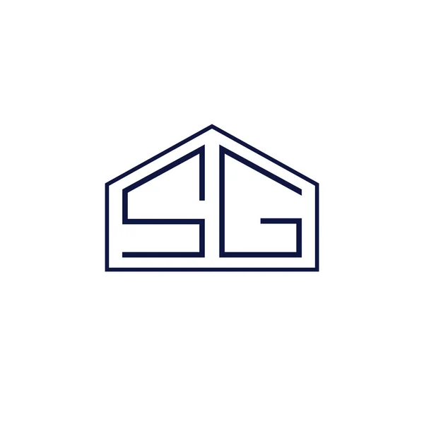Casa Abstracta Iniciales Monograma Vector Diseño Letras Inmobiliarias Emblema — Vector de stock