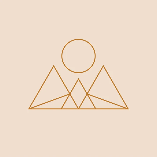 Montaña Sol Bohemio Diseño Del Logotipo Del Vector Concepto Geométrico — Vector de stock