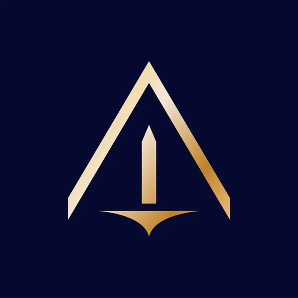 Resumen Diseño Icono Oro Letra Diseño Moderno Icono Logo — Vector de stock
