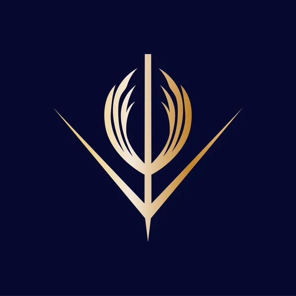 Design Logotipo Vetorial Abstrato Modelo Símbolo Ouro Luxo — Vetor de Stock