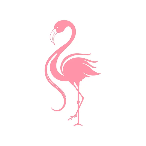 Icône Vectorielle Abstraite Flamingo Illustration Oiseaux Tropicaux — Image vectorielle