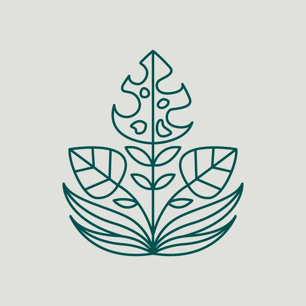 Абстрактная Иллюстрация Вектора Листьев Дизайн Иконы Тропической Природы — стоковый вектор