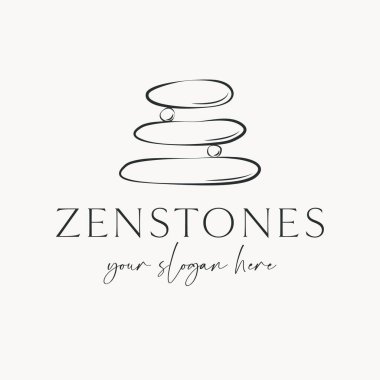 Zenstone vektör logosu tasarımı. Denge taşları logosu. Yoga ve meditasyon logosu şablonu.