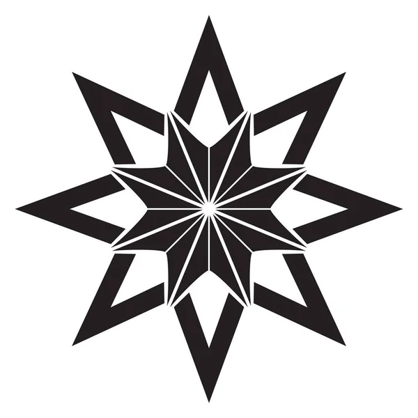 Abstrakt Geometrisk Stjärna Vektor Ikon Design Snöflingor Platt Ikon — Stock vektor